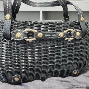 RARE Kate Spade Black Wicker Basket Novelty Handbag
